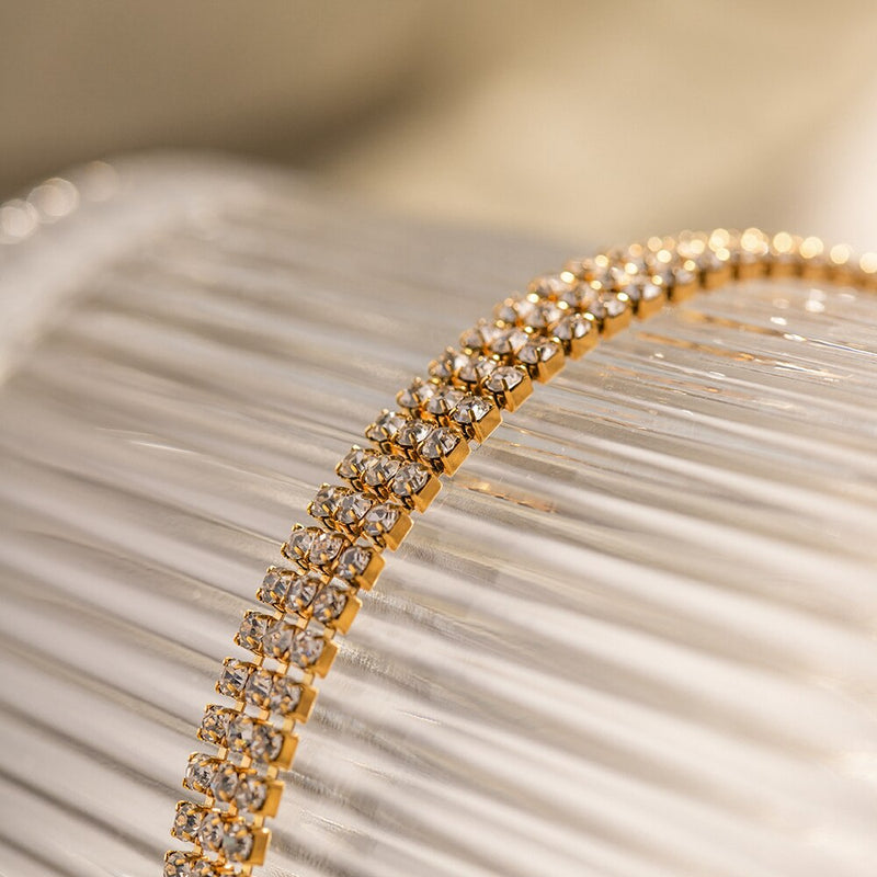 Pulseira Kira Triplo Zircônia Ouro 18k Tayaro